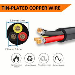 18 Gauge 3 Conductor Electrical Wire,150Ft 18 AWG Stranded Low Voltage 18/3 Cabl