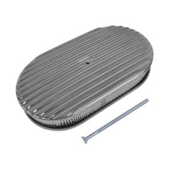15″ Oval Full Finned Polished Aluminum Air Cleaner Filter Fits for Chevy SBC