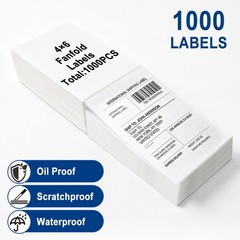 1000 labels 4″x6″ Direct Thermal Shipping Labels For Zebra & Rollo Printers