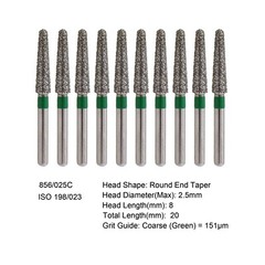 Dental Diamond Burs FG Round End Taper Pear Football Fine Coarse Grit 850 856