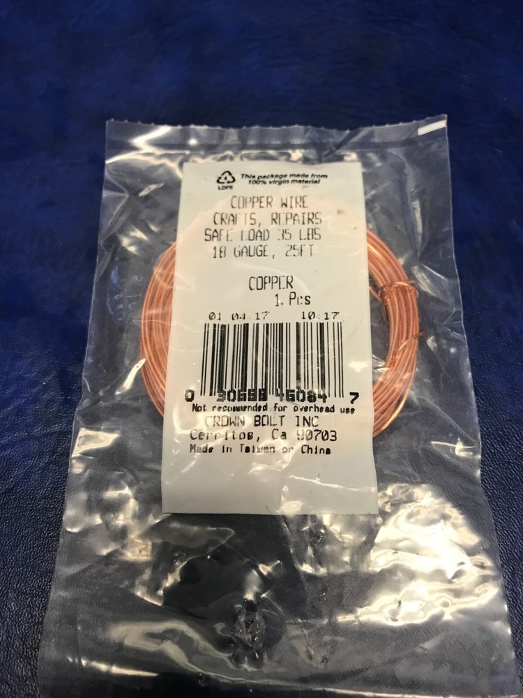 25 Feet of 18 Ga. Bare Copper Wire