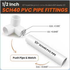 SDTC Tech 1/2 3 Way PVC Fitting Furniture Grade Pipe Right Angle Three-Dimension