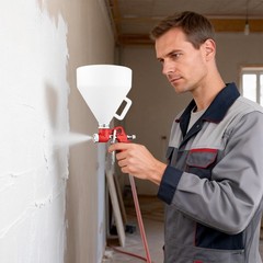 Air Spray Paint Texture Tool, Drywall Wall Painting Sprayer with 3 Nozzles, Text