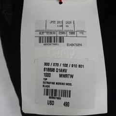 Alexander McQueen Top Womens Extra Fine Merino Wool Black Sleeveless V-Neck Sz M