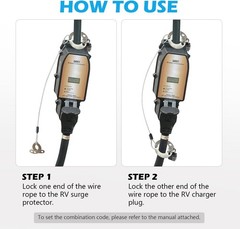 PRO RV Surge Guard Lock RV Surge Protector Lock Security Cable Stainless Steel-1