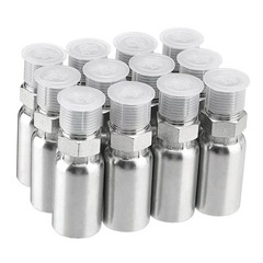 12 Pack Hydraulic Hose Fittings, 3/8″ I.D. Hose X 3/8″ NPTF Male with Protection