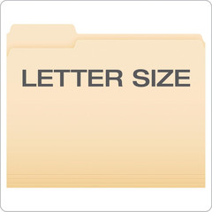 File Folders, 250-Pack, Letter Size, Manila, 1/3-Cut Tabs, Premium Paper Folders