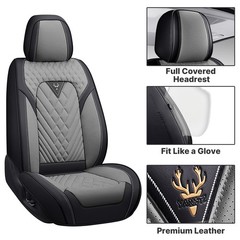 Leather Seat Covers Waterproof Breathable Buick Regal 2011-2017 Front Gary-Black