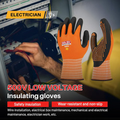 Electrical Insulated Gloves Touchscreen, 500V High Voltage Resistance
