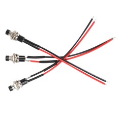 3 Pack Mini Push Button Pre-Wired Momentary OFF-ON Switch Plug 12V 5AMP SPST