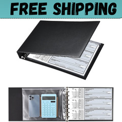 7 Ring Check Binder, 3-On-A-Page Business Checkbook Holder, 500 Checks Capacity,