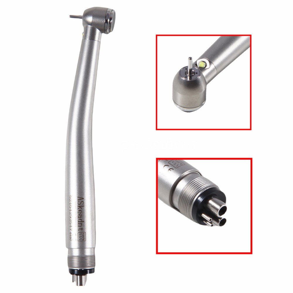 1/10X ASkeadnt Dental Fiber Optic LED E-generator High Speed Handpiece 2/4Holes