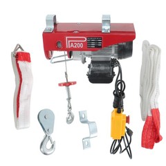 Mini Electric Hoist 440LBS/200kg Crane Winch with Wired Remote Control 510W 110V