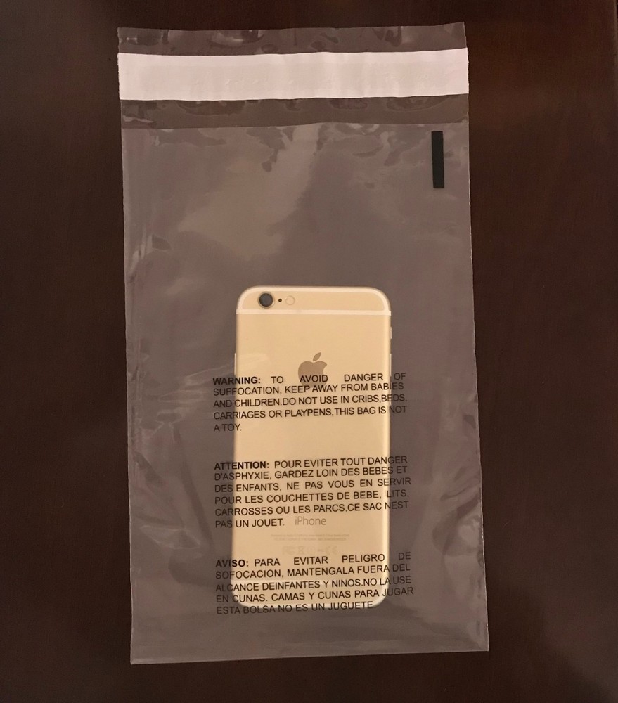 9×12 Clear Bags Suffocation Warning Self Seal Bag Free Shipping