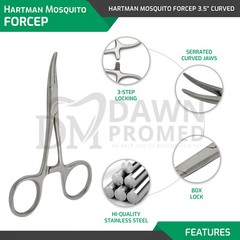 Fishing Hemostat Forceps 3.5″ Curved Mosquito Locking Clamps German Grade