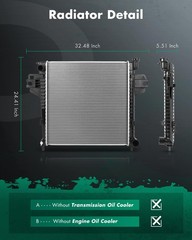 Radiator for 2007 for Jeep for Liberty 3.7L Replace 2975;CU2975; DPI2975;
