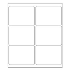 4″ x 3-1/3″ Laser/Ink Address Shipping Adhesive Labels 6 per Sheet Blank 6 UP