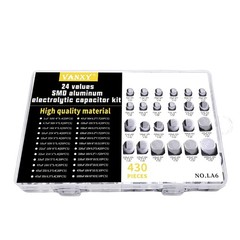 430 Pcs 1uF to 1000uF SMD Aluminum Electrolytic Capacitor Assortment Kit 10V