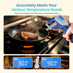 Infrared Thermometer Upgrade 774, Heat Temperature Temp Gun for Cooking, Laser I