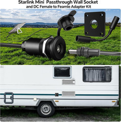 RV Waterproof Cable Pass through Kit for Starlink Mini, Aluminum DC 5.5 X 2.1 Fe