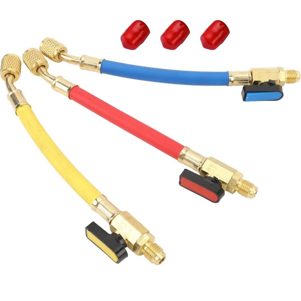 For R134A R410A Refrigerants 1/4″ SAE Ball Valves Hose Great Compatibility
