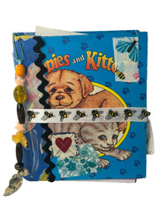 Junk Journal OOAK Scrapbooking Etc. Handmade Book Upcycled Puppies Kitties Pets
