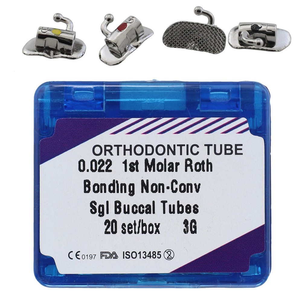 20 Sets Dental Orthodontic Buccal Tubes 1st 2nd Molar Roth MBT 0.022 Bondable 3G