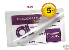 500 Military Card Hot Laminating Pouches 2-5/8 x 3-7/8 5 Mil w/Slot on Long Side