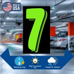 Versa-Tags 36 Number Seven (7) 7.5-Inch Green and Black Windshield Pricing Nu…