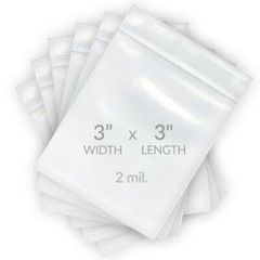 UOFFICE 1000 Reclosable Clear Poly Bags 3″x3″, 2 Mil Resealable Bags