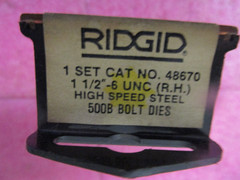 Ridgid 48670 1-1/2in – 6 UNC HS Steel RH Die for 500B Bolt Dies