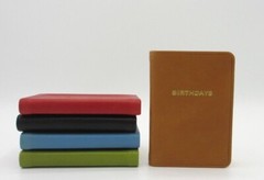 BIRTHDAYS Mini Datebook Notebook Leather Bound Soft Cover Perpetual Calendar