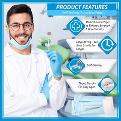 200 3.5″ x 5.25″ Sterilization Pouch Self Sealing Autoclave Bags for Dental, …