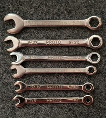 Proto Small Size Wrench Set 1/8″ to 7/16″, 6 & 12 Point, 12 Pieces, SAE