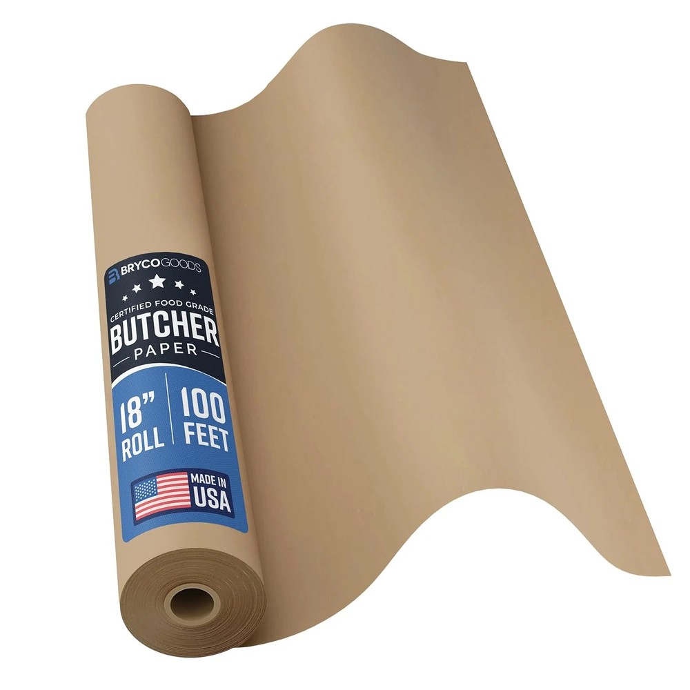 Brown Kraft Butcher Paper Roll – 18 Inch x 100 Feet – USA Made – Food-Grade Pape