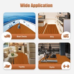 106*35″ Yacht RV Boat Flooring Decking Sheet Pad EVA Foam Faux Teak Marine Mat