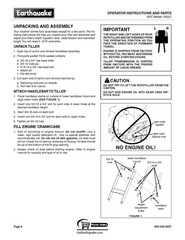 7055 SRT Rototiller Operator Instructions Manual Fits Earthquake Model 7055C