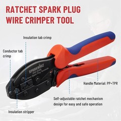 Premium Ratchet Spark Plug Wire Crimping Tool Kit with 24 Terminals & Boots