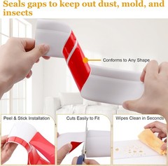 Self-Adhesive Flexible Baseboard Molding Trim – 20 Ft Vinyl Wall Base for Curved