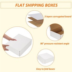 12x10x4 inches Shipping Boxes Set of 15, White Corrugated Cardboard Box for M…