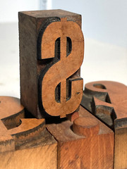 Vintage WOOD $ DOLLAR SIGN $ Letterpress MONEY LETTER PRINT TYPE Printing