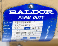 1/2HP Reliance Baldor FDL3504M Farm Duty Motor Wired + Cutler Hammer Drum Switch