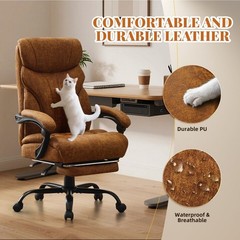 500LB Ergonomic Office Chair for Big & Tall Users Adjustable w/Footrest,Wide Sea