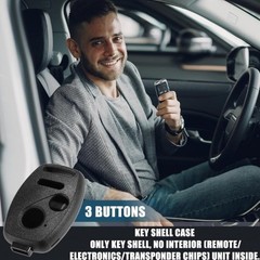 3-Button Keyless Entry Remote Key Fob Shell Case for CR-V CR-Z Fi Color: Black
