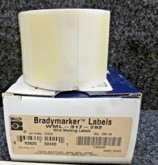 NEW Brady WML-317-292 White On Translu 250 Labels Per Roll 1-1/4″ H x 1-1/2″ W