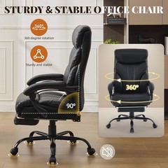 Office Chair Ergonomic Swivel Computer Desk Chairs with Footrest for Home Office