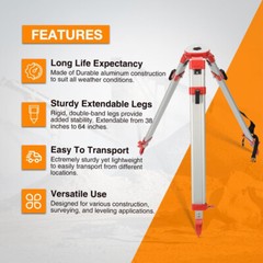 Universal Survey Tripod – Laser Level Tripod – Transit Level Tripod -Quick Clamp