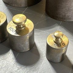 Balance Weight Set Grams (1-50g) (2 x 100g, 200g, 500g, 1kg, & 2kg) Brass 14pc.