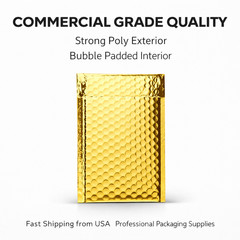 Metallic Gold Poly Bubble Mailers Padded Shipping Envelopes Self Seal All Sizes