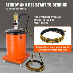 VEVOR Grease Pump Air Operated Grease Pump 10 Gallon 13 ft Hose Grease Bucket